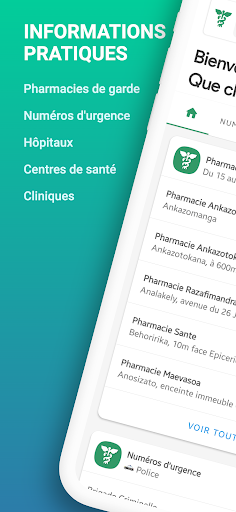 Android application Pharmada : infos pratiques screenshort