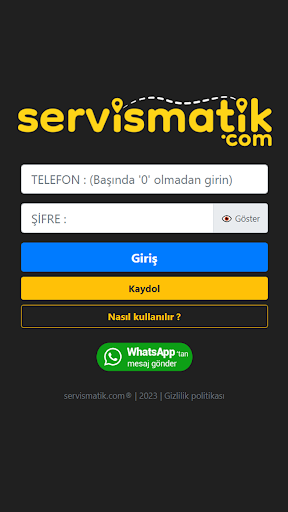 Android application Servismatik screenshort