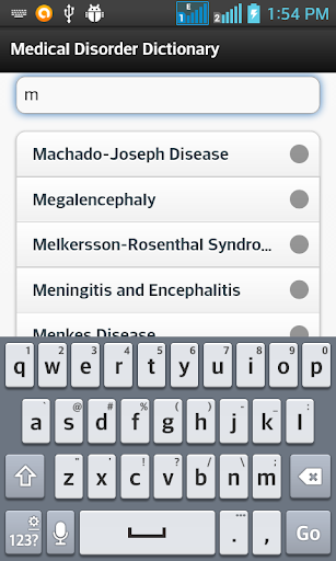 Medical Disorder Dictionary Screen 2
