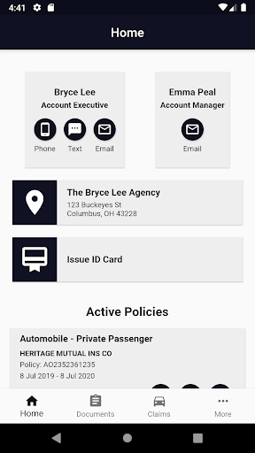 Ellington Insurance - Mobile App