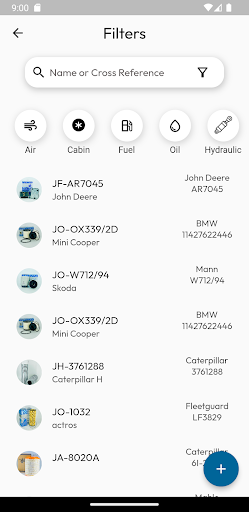 Android application JPN Filters Admin screenshort