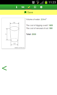 Calculate volume of the well