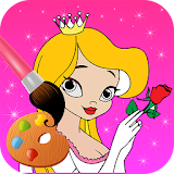 Fairy tale princess coloring icon