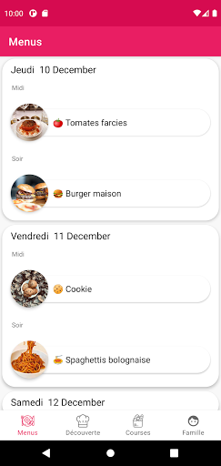 PlannyMeal, Liste de courses & Screen 2