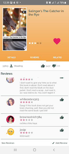 Android application BookReview screenshort