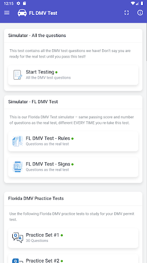 Florida DMV Test Screen 3