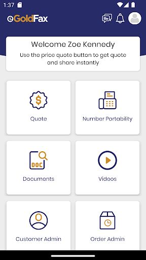 Android application eGoldFax Reseller Connect App screenshort
