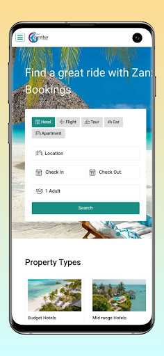 Android application ZanzibarBookings screenshort