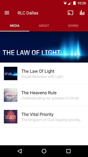 Android application Resurrection Life Center screenshort