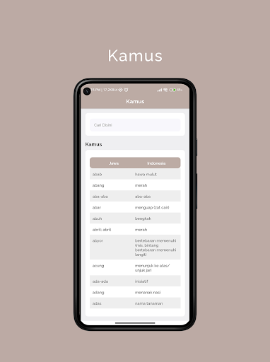 Android application Kamus Jawa Lengkap Offline screenshort