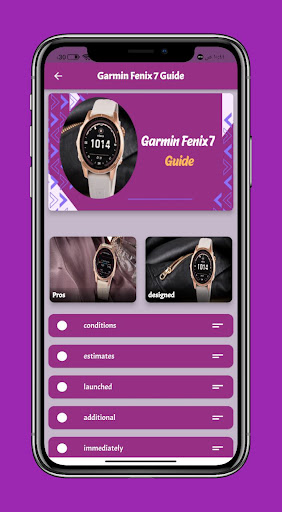 Android application Garmin fenix 7 guide screenshort