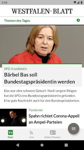 Android application Westfalen-Blatt News screenshort