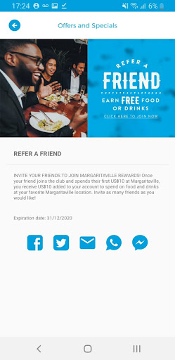 Margaritaville Rewards Screen 2