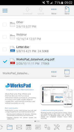 Android application WorksPad screenshort