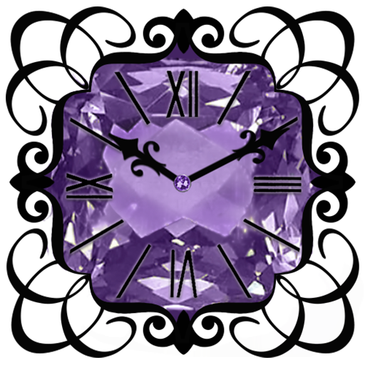 Purple Diamond Clock Widget logo
