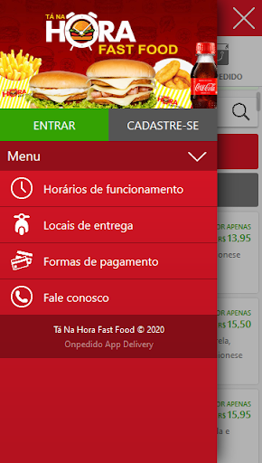 Android application Tá Na Hora Fast Food screenshort