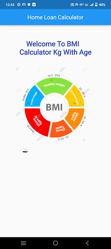 Android application BMI Calculator Kg screenshort