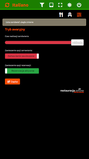 Restauracja.online aktiv panel