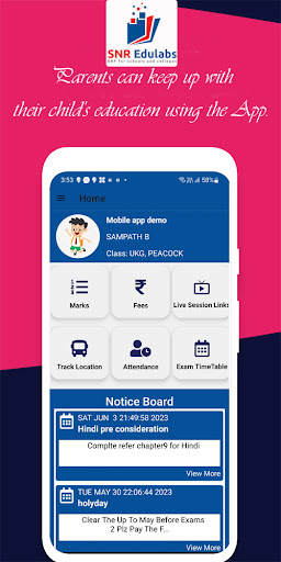 Android application Parent-SNREDULABS screenshort