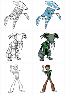 bean coloring 10 ultimate aliens heros game 3.0 APK screenshots 1