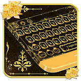 Glitter Gold rose Keyboard Theme icon