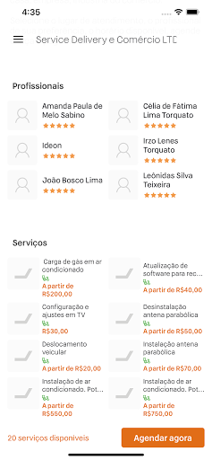 Services Delivery e Comércio Screen 3