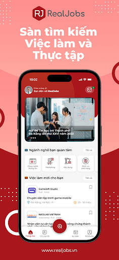 Android application RealJobs - Việc làm thực tập screenshort