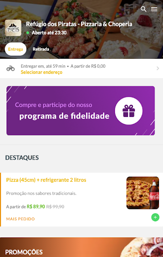 Android application Refúgio Dos Piratas Delivery screenshort