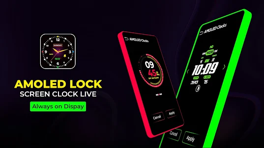 AMOLED Lock Screen Clock Live