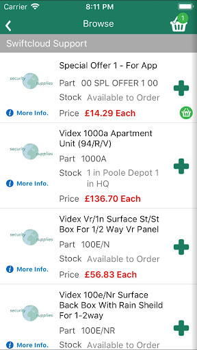 Security Supplies Screen 3