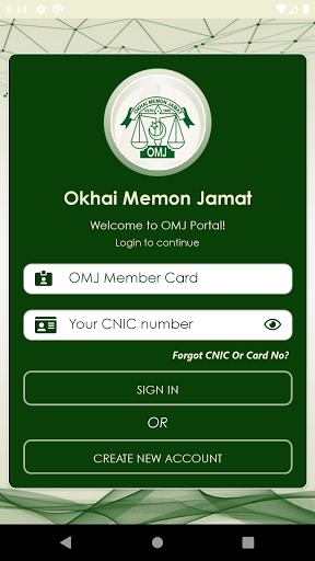 Android application Okhai Memon Jamat (OMJ) screenshort