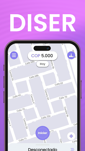 Android application DiserApp: Conductor screenshort