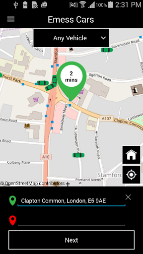 Emess Cars Londons Minicab Screen 2