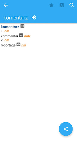 Android application Swedish-Polish Dictionary screenshort