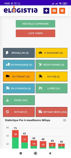 Android application Elogistia screenshort