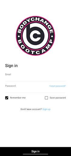 Android application Bodychange Bootcamp screenshort