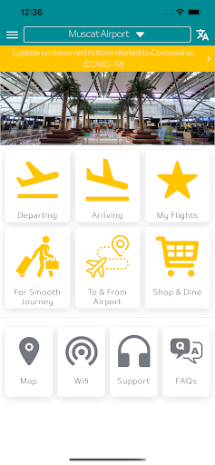 Android application Oman Airports screenshort