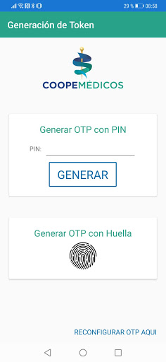 Coopemédicos Token Screen 3