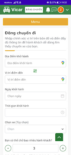 Vicar - Ứng dụng xe ghép Screen 2