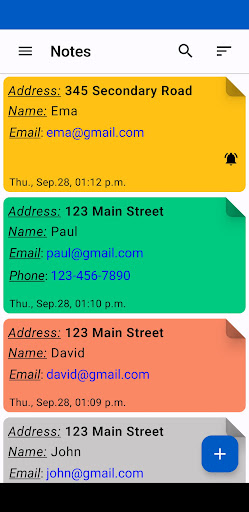 Android application NoteR screenshort