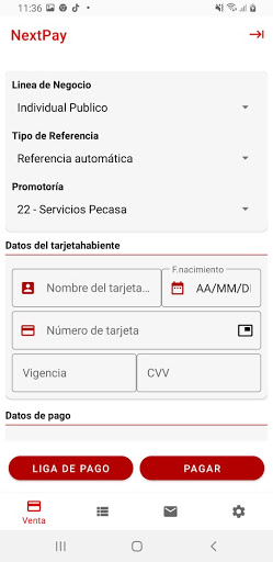 Android application Next Pay screenshort