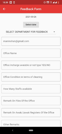 Android application M-Feedback screenshort