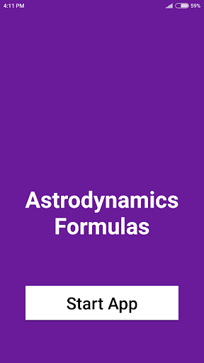 Android application Astrodynamics Formulas screenshort