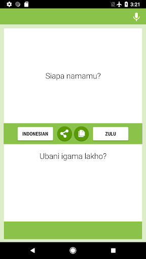 Android application Indonesian-Zulu Translator screenshort