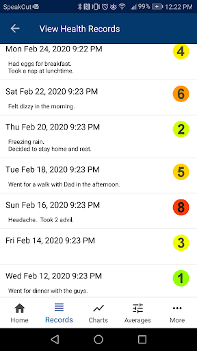 Health Symptom Tracker Screen 3