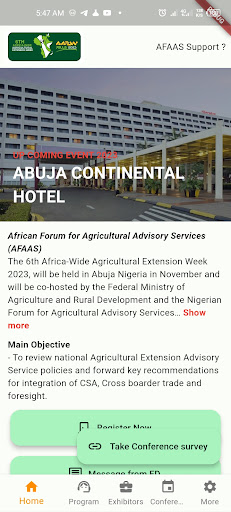 Android application African Extension Week APp screenshort