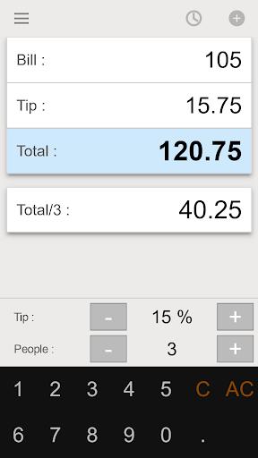 Screenshot of Tip Calculator - Split Bill