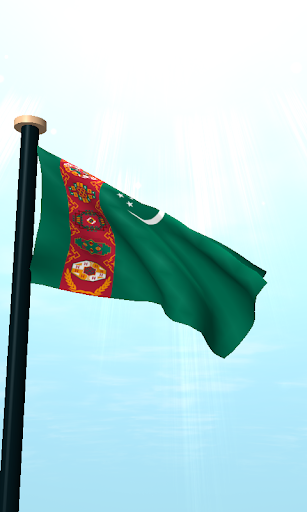 Turkmenistan Flag 3D Wallpaper Screen 2