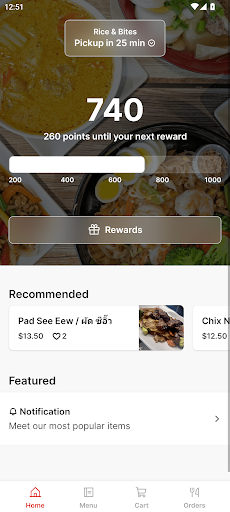 Android application Rice & Bites screenshort