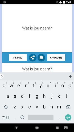 Android application Filipino-Afrikaans Translator screenshort
